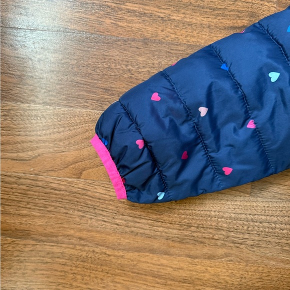 GAP Kids Navy Puffer Jacket with Pink Trim 3t - Picture 4 of 4